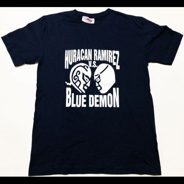 画像1: ウラカン・ラミレス VS ブルー・デモン Tシャツ color:[navy] size:[Ｍ]