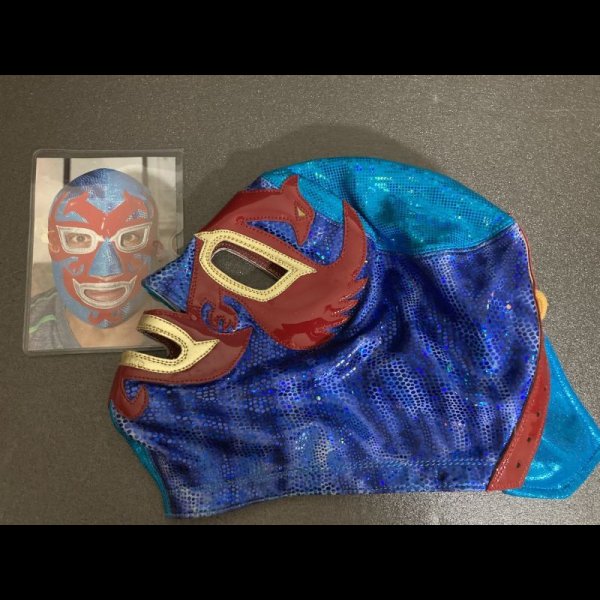 画像1: ドスカラス ツートンカラー 本人直筆サイン入り 試合用マスク アギール製 写真付き