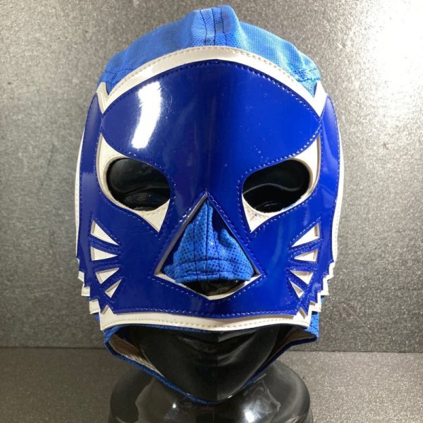 画像1: ブルー・パンテル 特殊生地 試合用マスク アンヘルアステカ製