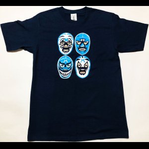 画像: ミル・マスカラス ４マスク Tシャツ color:[navy] size:[Ｍ]