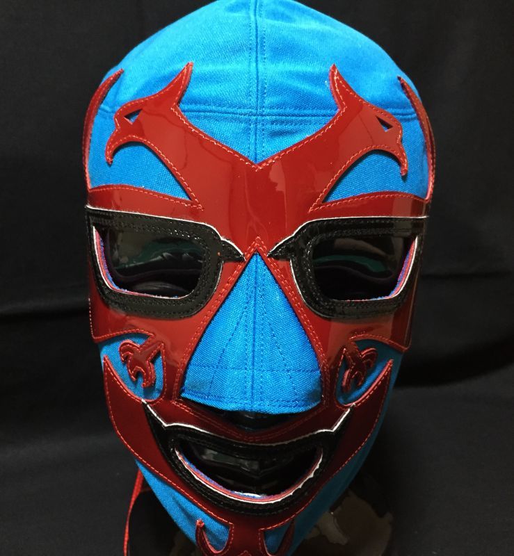 画像: ドスカラス　試合用マスク　青ジャージ生地　トムカラス製