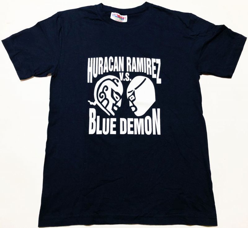 画像1: ウラカン・ラミレス VS ブルー・デモン Tシャツ color:[navy] size:[Ｍ] (1)