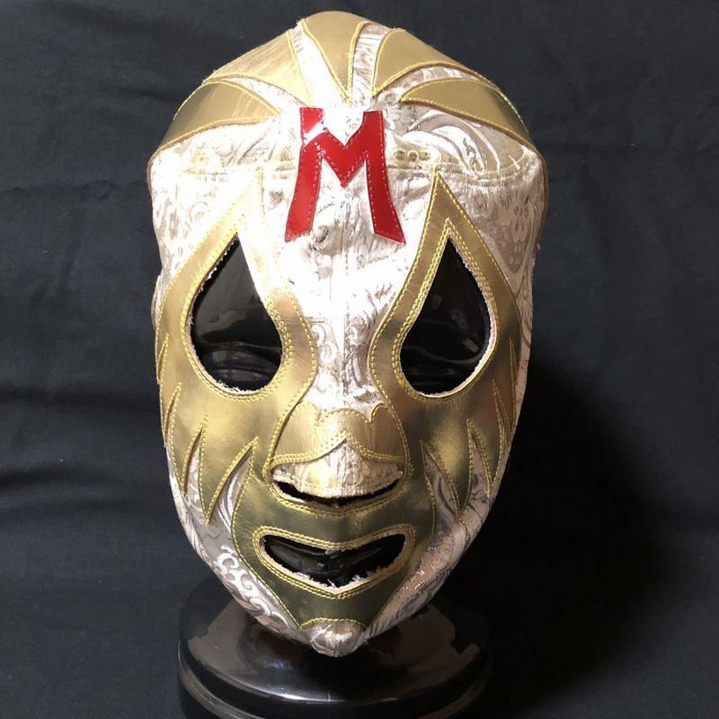 画像: ミル・マスカラス トレード ブシオ製 高級感溢れる特殊生地 マスク着用本人写真付き 直筆サイン入り 試合用マスク