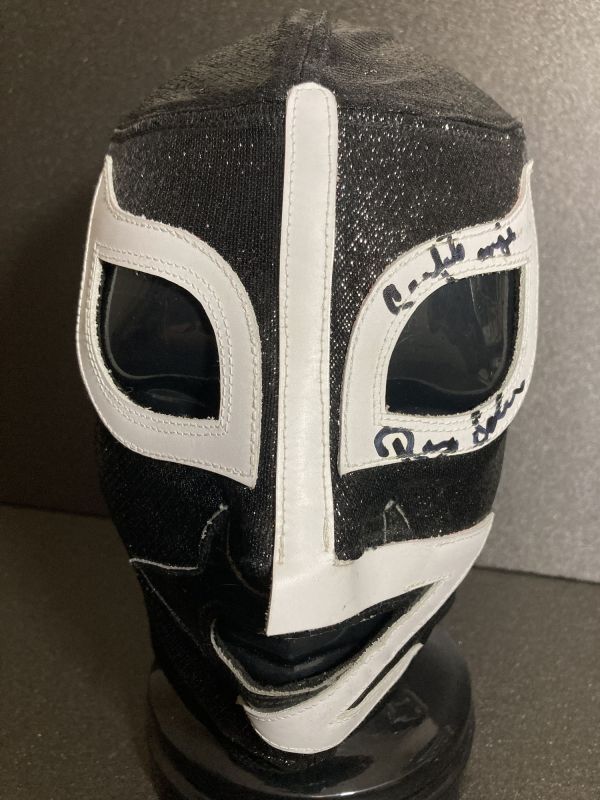 画像: ラヨ・デ・ハリスコ・ジュニア　直筆サイン入りマスク　セニョール・コマ製　ラメ素材