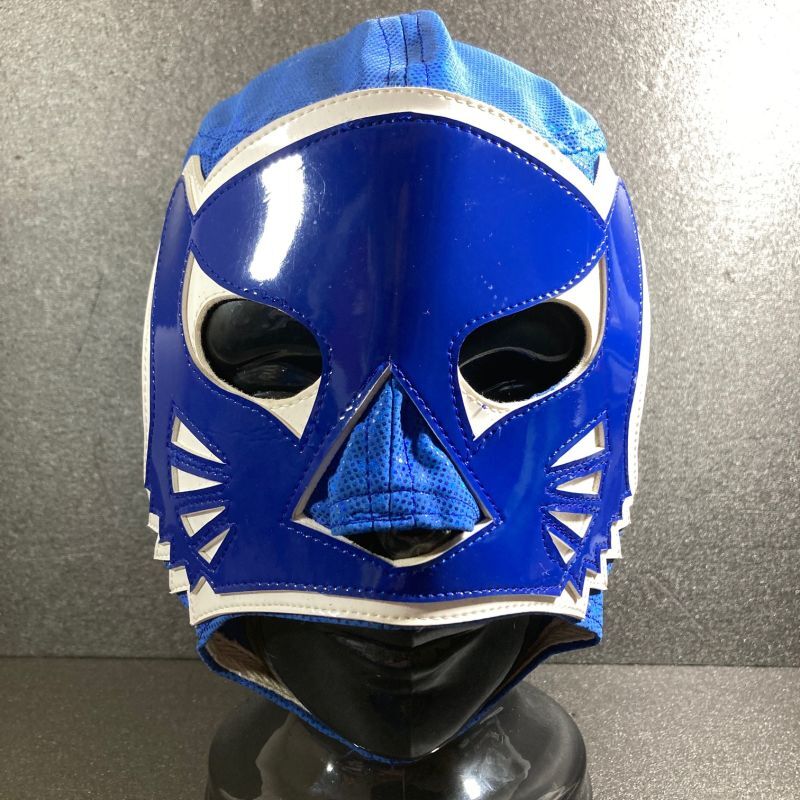 画像1: ブルー・パンテル 特殊生地 試合用マスク アンヘルアステカ製 (1)